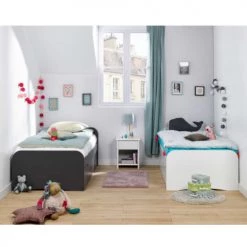 ID Kids Lits Enfant Lit Gigogne 90x200 Cm Bois Massif Blanc -Lits enfant Soldes lit gigogne 90x200 cm bois massif blanc 6