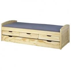 Altobuy Lits Enfant Lit Gigogne 90x200cm + 3 Tiroirs Bois Massif -Lits enfant Soldes lit gigogne 90x200cm 3 tiroirs bois massif 2