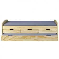 Altobuy Lits Enfant Lit Gigogne 90x200cm + 3 Tiroirs Bois Massif -Lits enfant Soldes lit gigogne 90x200cm 3 tiroirs bois massif 4