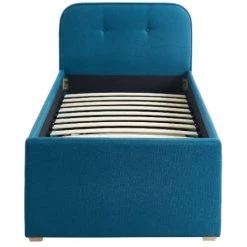 Homifab Lits Enfant Lit Gigogne Enfant En Tissu Bleu Canard - 90x190 Cm -Lits enfant Soldes lit gigogne enfant en tissu bleu canard 90x190 cm 5