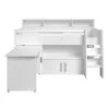 Calicosy Lits Enfant Lit Haut Combiné Blanc Avec Bureau Et Rangements - 90x200