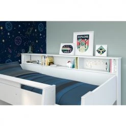 Calicosy Lits Enfant Lit Haut Combiné Blanc Avec Bureau Et Rangements - 90x200 -Lits enfant Soldes lit haut combine blanc avec bureau et rangements 90x200 6