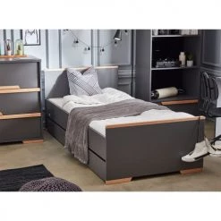 Pinio Lits Enfant Lit Junior 90x200 Gris Naturel -Lits enfant Soldes lit junior 90x200 gris naturel 2