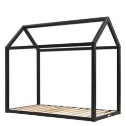 Bopita Lits Enfant Lit Maison 70x150 Noir Mat -Lits enfant Soldes lit maison 70x150 noir mat 2