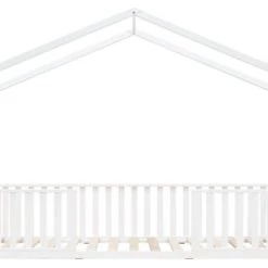 Bopita Lits Enfant Lit Maison 90x200 Blanc En Hêtre -Lits enfant Soldes lit maison 90x200 blanc en hetre 4
