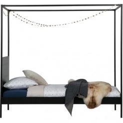 Woood Lits Enfant Lit Métal 90x200 Noir