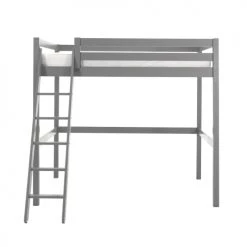 Vipack Lits Enfant Lit Mezzanine 140x200 Sommier Inclus Gris -Lits enfant Soldes lit mezzanine 140x200 sommier inclus gris 2