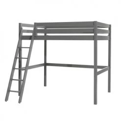 Vipack Lits Enfant Lit Mezzanine 140x200 Sommier Inclus Gris