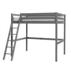 Vipack Lits Enfant Lit Mezzanine 140x200 Sommier Inclus Gris -Lits enfant Soldes lit mezzanine 140x200 sommier inclus gris 3