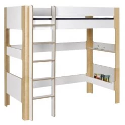 Nateo Concept Lits Enfant Lit Mezzanine 90x190 Blanc Et Bouleau