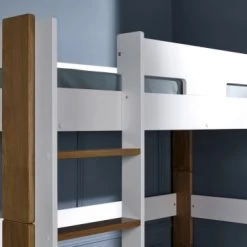 Nateo Concept Lits Enfant Lit Mezzanine 90x190 Blanc Et Hêtre -Lits enfant Soldes lit mezzanine 90x190 blanc et hetre 3