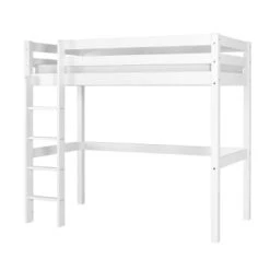 ID Kids Lits Enfant Lit Mezzanine 90x190 Cm Bois Massif Blanc -Lits enfant Soldes lit mezzanine 90x190 cm bois massif blanc 3