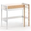 Nateo Concept Lits Enfant Lit Mezzanine 90x190 En Pin Massif Blanc Et Bois