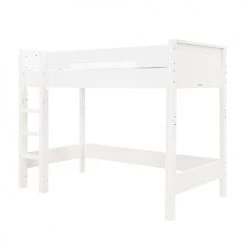 Bopita Lits Enfant Lit Mezzanine 90x200 échelle Droite Blanc
