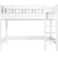 Bopita Lits Enfant Lit Mezzanine 90x200 échelle Droite Blanc