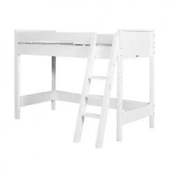 Bopita Lits Enfant Lit Mezzanine 90x200 échelle Inclinée Blanc