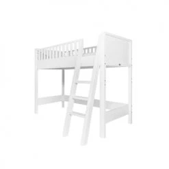Bopita Lits Enfant Lit Mezzanine 90x200 échelle Inclinée Blanc -Lits enfant Soldes lit mezzanine 90x200 echelle inclinee blanc 7