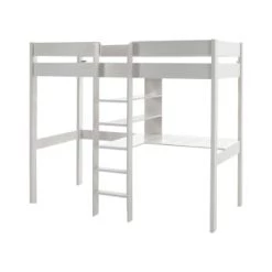 Vipack Lits Enfant Lit Mezzanine 90x200 Sommier Inclus Bureau Gris -Lits enfant Soldes lit mezzanine 90x200 sommier inclus bureau blanc 7