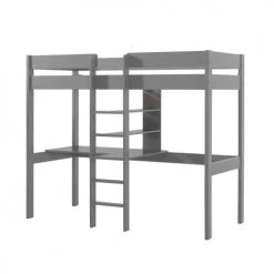 Vipack Lits Enfant Lit Mezzanine 90x200 Sommier Inclus Bureau Gris -Lits enfant Soldes lit mezzanine 90x200 sommier inclus bureau gris 3