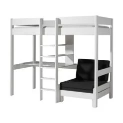 Vipack Lits Enfant Lit Mezzanine 90x200 Sommier Inclus Fauteuil Blanc -Lits enfant Soldes lit mezzanine 90x200 sommier inclus fauteuil blanc 4