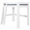 ID Kids Lits Enfant Lit Mezzanine Avec Bureau 120x190 Cm Bois Massif Blanc