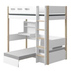 Flexa Lits Enfant Lit Mezzanine évolutif 90x190 Blanc -Lits enfant Soldes lit mezzanine evolutif 90x190 blanc 3