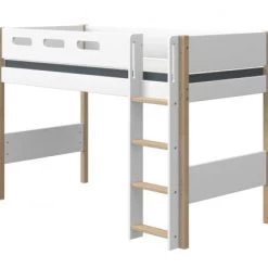 Flexa Lits Enfant Lit Mezzanine évolutif 90x190 Blanc -Lits enfant Soldes lit mezzanine evolutif 90x190 blanc 7