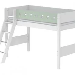 Flexa Lits Enfant Lit Mezzanine évolutif 90x200 Avec échelle Inclinée Blanc -Lits enfant Soldes lit mezzanine evolutif 90x200 avec echelle inclinee blanc 2