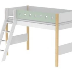 Flexa Lits Enfant Lit Mezzanine évolutif 90x200 Avec échelle Inclinée Blanc -Lits enfant Soldes lit mezzanine evolutif 90x200 avec echelle inclinee blanc 5