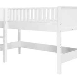 Bopita Lits Enfant Lit Mezzanine Mi-hauteur 90x200 Avec échelle Droite Blanc -Lits enfant Soldes lit mezzanine mi hauteur 90x200 avec echelle droite blanc 2