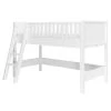 Bopita Lits Enfant Lit Mezzanine Mi-hauteur 90x200 échelle Inclinée Blanc