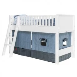 Bopita Lits Enfant Lit Mezzanine Mi-hauteur 90x200 échelle Inclinée Blanc -Lits enfant Soldes lit mezzanine mi hauteur 90x200 echelle inclinee blanc 3
