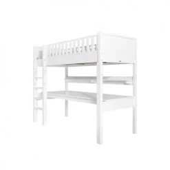Bopita Lits Enfant Lit Mezzanine Xl 90x200 échelle Droite Blanc