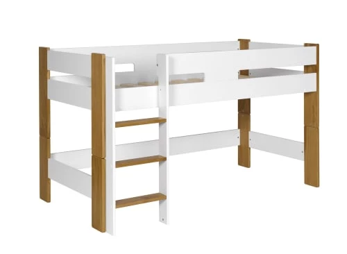 Nateo Concept Lits Enfant Lit Mi-hauteur 90x190 Blanc Et Hêtre 1 Nateo Concept Lits Enfant Lit Mi-hauteur 90x190 Blanc Et Hêtre