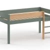 Nateo Concept Lits Enfant Lit Mi-hauteur 90x190 En Pin Massif Kaki Et Bois