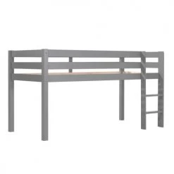 Vipack Lits Enfant Lit Mi-hauteur 90x200 Sommier Inclus Gris -Lits enfant Soldes lit mi hauteur 90x200 sommier inclus gris 2