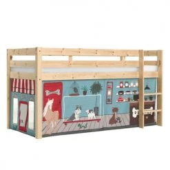 Vipack Lits Enfant Lit Mi-hauteur 90x200 Sommier Inclus Housse Pet Shop Naturel -Lits enfant Soldes lit mi hauteur 90x200 sommier inclus housse pet shop naturel 2