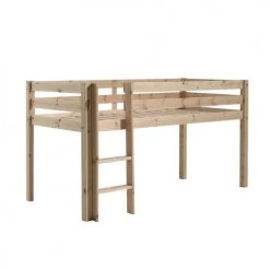 Vipack Lits Enfant Lit Mi-hauteur 90x200 Sommier Inclus Naturel