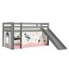 Vipack Lits Enfant Lit Mi-hauteur 90x200 Toboggan Sommier Inclus Housse Fairy Rose