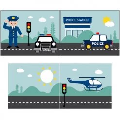 Vipack Lits Enfant Lit Mi-hauteur 90x200 Toboggan Sommier Inclus Housse Police Blanc -Lits enfant Soldes lit mi hauteur 90x200 toboggan sommier inclus housse police blanc 3