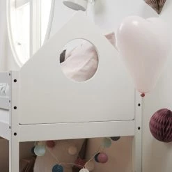 Flexa Lits Enfant Lit Mi-hauteur Avec Tête De Lit 90x200 Blanc -Lits enfant Soldes lit mi hauteur avec tete de lit 90x200 blanc 2