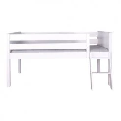 Wookids Lits Enfant Lit Mi Hauteur Hêtre Massif Laqué Blanc