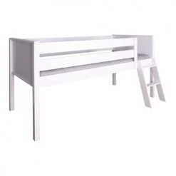 Wookids Lits Enfant Lit Mi Hauteur Hêtre Massif Laqué Blanc -Lits enfant Soldes lit mi hauteur hetre massif laque blanc 3