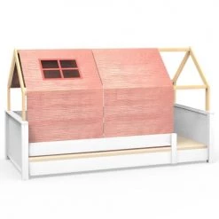 Wookids Lits Enfant Lit Montessori Cabane Avec Textiles Bobble Rose