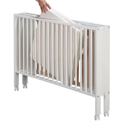 Tissi Lits Enfant Lit Pour Enfant à Barreaux Pliable 60x120 Cm, Blanc 4 Tissi Lits Enfant Lit Pour Enfant à Barreaux Pliable 60x120 Cm, Blanc – Image 4
