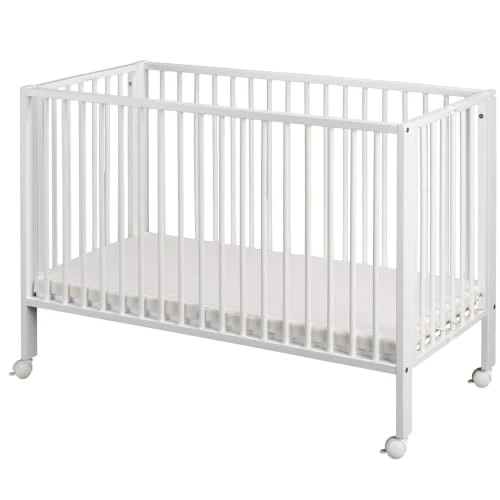 Tissi Lits Enfant Lit Pour Enfant à Barreaux Pliable 60x120 Cm, Blanc 1 Tissi Lits Enfant Lit Pour Enfant à Barreaux Pliable 60x120 Cm, Blanc