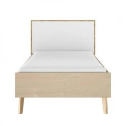 Meubletmoi Lits Enfant Lit Simple 90x190 Beige Et Blanc Enfant Ado -Lits enfant Soldes lit simple 90x190 beige et blanc enfant ado 3