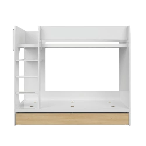 Brw Lits Enfant Lit Superposé 80x180 Sommier Et Tiroir Inclus Blanc 2 Brw Lits Enfant Lit Superposé 80x180 Sommier Et Tiroir Inclus Blanc – Image 2