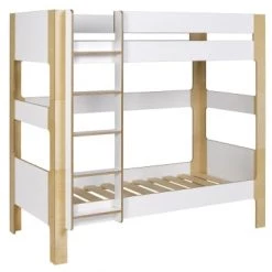 Nateo Concept Lits Enfant Lit Superposé 90x190 Blanc Et Bouleau