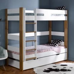 Nateo Concept Lits Enfant Lit Superposé 90x190 Blanc Et Hêtre 7 Nateo Concept Lits Enfant Lit Superposé 90x190 Blanc Et Hêtre -Lits enfant Soldes lit superpose 90x190 blanc et hetre 3